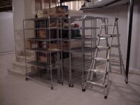 Storage Racks & Ladder (Basement).JPG