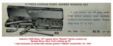 Indestro 1530 30-pc Master Series SAE socket set - Spiegel Bros. New York catalog pp 35.jpg