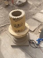 sparta pergola pillar install 05 grinding turntable.jpg
