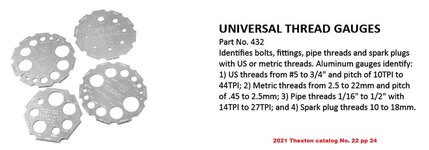 Thexton 432 thread pitch gauge set 2021 Thexton catalog No. 22 pp 24.jpg