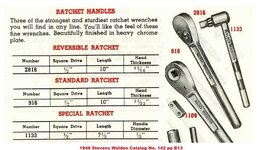 Walden 1133 Spark Plug Ratchet 1948 Walden catalog No. 142 pp B13.jpg