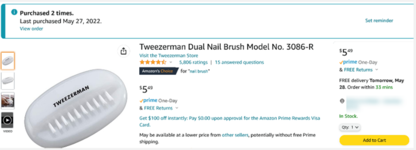 Tweezerman Dual Nail Brush Model No. 3086-R.png Tweezerman Dual Nail Brush Model No. 3086-R.png