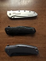 KERSHAW KNIFES left to right 1.) 1776GRYBW link plain edge folding knife 2.) RJ TACTICAL 3.0...jpeg KERSHAW KNIFES left to right 1.) 1776GRYBW link plain edge folding knife 2.) RJ TACTICAL 3.0...jpeg