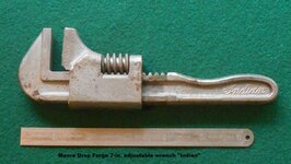 Moore Drop Forge 7-in adjustable wrench Indian 01.jpg Moore Drop Forge 7-in adjustable wrench Indian 01.jpg