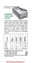Diamond K35 K36 K38 K310 pliers 1970 Diamond catalog pp 7.JPG Diamond K35 K36 K38 K310 pliers 1970 Diamond catalog pp 7.JPG