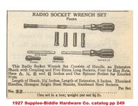1927 Supplee-Biddle Hardware Co. catalog Pexto Radio Socket Set ad pp 249.JPG