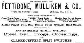 1887 Official Railway List Pettibone Mulliken & Co. (Chicago IL) pp 88.jpg 1887 Official Railway List Pettibone Mulliken & Co. (Chicago IL) pp 88.jpg