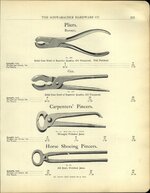 1903 Schwabacher Hardware Co. catalog Lowentraut PL gas pliers pincers ad pp 201.jpg