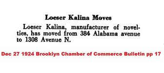 1924 Brooklyn Chamber of Commerce Bulletin Loeser Kalina Dec 27 1924 pp 17.JPG