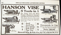 1912 Popular Mechanics Stowell Mfg. & Fdy. Co. Hanson Vise ad pp 162.jpg