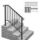 Karl home Transitional Handrail Stair Railing Fits 3-Step Iron Rail Kit 891262135247 - The Home Depot Karl home Transitional Handrail Stair Railing Fits 3-Step Iron Rail Kit 891262135247 - The Home Depot