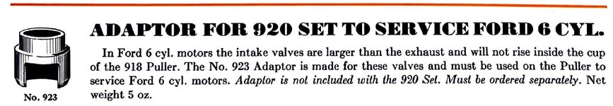 K-D 923 Adapter for 920 Service Kit for Ford 6 cylinder catalog entry.jpg