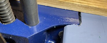 Vice chiselled notch.JPG Vice chiselled notch.JPG