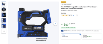 Kobalt XTR 20 -Gauge 3:8-in Medium crown Finish Stapler ( Battery and Charger Not Included ).png