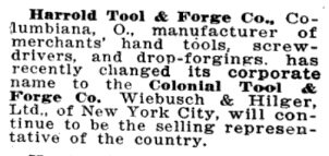 1922 Harrold Tool & Forge Colonial Tool & Forge.jpg 1922 Harrold Tool & Forge Colonial Tool & Forge.jpg