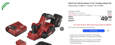 SKIL® 20-Volt Brushless 3-1:4%22 Cordless Planer Kit.png SKIL® 20-Volt Brushless 3-1:4%22 Cordless Planer Kit.png