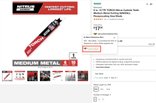 6 in. 10 TPI TORCH Nitrus Carbide Teeth Medium Metal Cutting SAWZALL Reciprocating Saw Blade.png