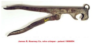 James R. Kearney Co. wire crimper (patent 1906854)(ebay 01).jpg