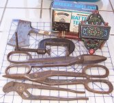 ES1 CL 420 Wiss 9 PEXTO Armstrong clamp Estwong hatchet Batt Tester CI Match Box.jpg