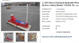 Norco 20 ton floor jacks Model 72220A Qty 2_GovLiquid_BarstowCA_25startBID.JPG