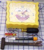 J1 Clock movement, Klein 3-16, Stanley 1-8 Fluke Volt alert crate tool.jpg
