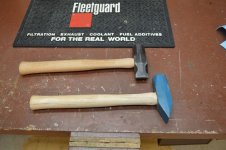 Both cross peen hammers with new handles installed.JPG