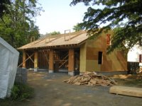 Garage sheathing started.JPG