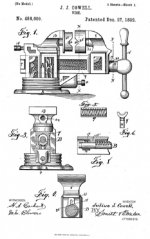 1892 Cowell vise patent drawing p1.jpg