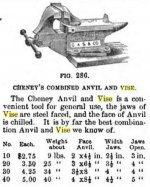 1896 Cheney Anvil & vise ad Srtelinger & Co Detroit catalog.jpg