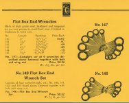 Indestro 147 148 Flat Box End Wrench Sets - 1935 Indestro catalog pp 27.jpg