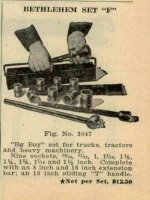 Bethlehem Quickway Set F Big Boy hex drive socket set - 1927 W.D. Allen Mfg. Co. catalog pp 343.jpg Bethlehem Quickway Set F Big Boy hex drive socket set - 1927 W.D. Allen Mfg. Co. catalog pp 343.jpg