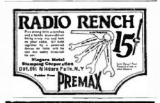 Premax Radio Rench kit - Niagara Metal Stamping Corp. - Radio News March 1926 pp 1356.jpg Premax Radio Rench kit - Niagara Metal Stamping Corp. - Radio News March 1926 pp 1356.jpg