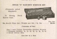 Lane Unique No. S 10-pc SAE hex drive socket set - 1923 Harper & McIntire Co. catalog pp 340.jpg
