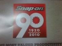 Snap-on's 90th anniversary logo. | The 