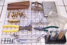 Wrenches xcelite, DCs pliers brass stones Cman sharpener guides.jpg
