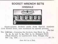 Hinsdale 10B 7-pc 1.2 hex drive SAE socket set - 1928 Luthe Hardware Catalog pp 84.jpg