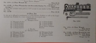 Indestro 1234 'Handy' 19-pc 1.2 & 1.4 hex drive SAE socket set - 1937 Indestsro catalog pp 39.jpg