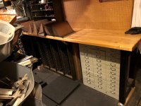 letterpress and white Cole under butcherblock and support in place in middle to keep bench from .jpg