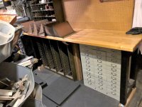 letterpress and white Cole under butcherblock and support in place in middle to keep bench from .jpg