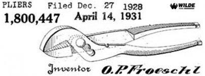 Wilde angle-nose pliers US Patent 1800447 April 14 1931 Otto Froeschl.jpg