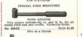 Blackhawk 4014X Ford Brake Adjusting Wrench - 1935 W. Bingham Co. catalog pp 139.jpg Blackhawk 4014X Ford Brake Adjusting Wrench - 1935 W. Bingham Co. catalog pp 139.jpg