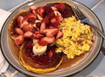 pumpkin pancakes and eggs with strawberries.jpg