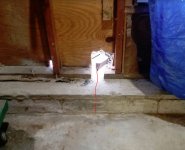 Red line indicates where the existing wall will be sawcut..JPG