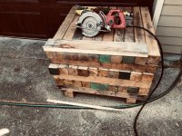 needed to trim one 2x6 so screwed it down and used old milwaukee saw 1.jpg