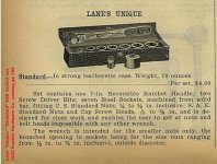 Lane Unique 'Standard' SAE socket set - 1920 Seattle Hardware Co. catalog pp 186.jpg