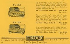 Indestro 1212 1216 1220 1.2 hex drive 'Handy' socket set - 1935 Indestro catalog pp 22.jpg