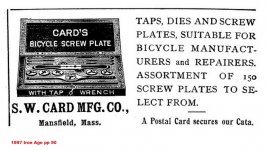1897 Iron Age S.W. Card Mfg. Co. ad pp 50.jpg 1897 Iron Age S.W. Card Mfg. Co. ad pp 50.jpg