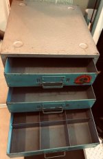4 drawer vintage metal cabinet on nice metal fabricated rebar stand 3.jpg