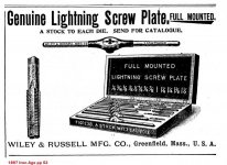 1897 Iron Age Wiley & Russell Mfg. Co. Screw Plate ad pp 52.jpg 1897 Iron Age Wiley & Russell Mfg. Co. Screw Plate ad pp 52.jpg