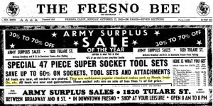 Army Surplus Tools Ad 1952 Fresno Bee.jpg